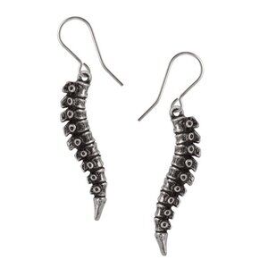 Alchemy Gothic Spine Dropper Earrings Pewter Vertabra Bones Punk Skeleton